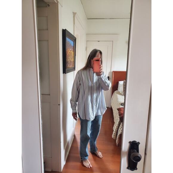 SAMSOE Multicolor Stripes Long Sleeve Collar Front Button Alfrida Shirt Size XXS - Picture 11 of 11